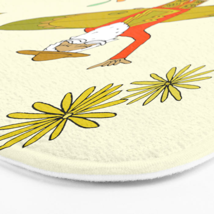 sleigh rides // surfing santa // retro surf art by surfy birdy Bath Mat Gallery Image 3