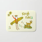 sleigh rides // surfing santa // retro surf art by surfy birdy Bath Mat Gallery Image 1