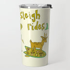 sleigh rides // surfing santa // retro surf art by surfy birdy Travel Mug Gallery Image 2