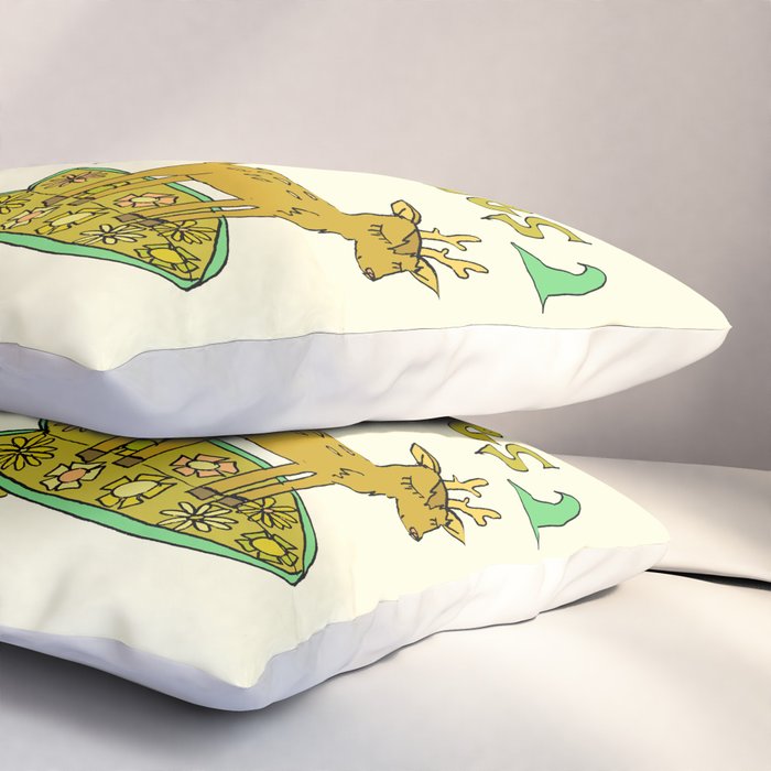 sleigh rides // surfing santa // retro surf art by surfy birdy Pillow Sham Gallery Image 3