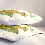 sleigh rides // surfing santa // retro surf art by surfy birdy Pillow Sham Gallery Image 3