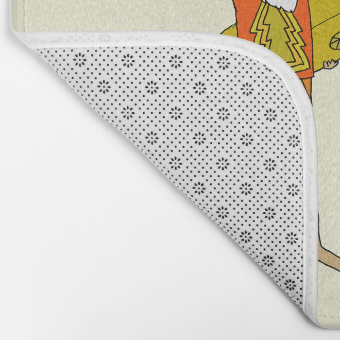 sleigh rides // surfing santa // retro surf art by surfy birdy Bath Mat Gallery Image 2
