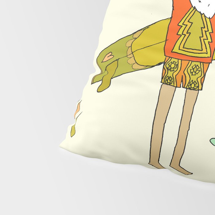 sleigh rides // surfing santa // retro surf art by surfy birdy Pillow Sham Gallery Image 4