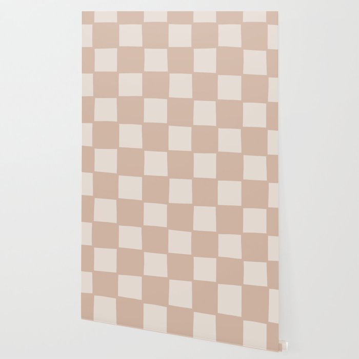 Playful check in sandy beige Wallpaper Gallery Image 2