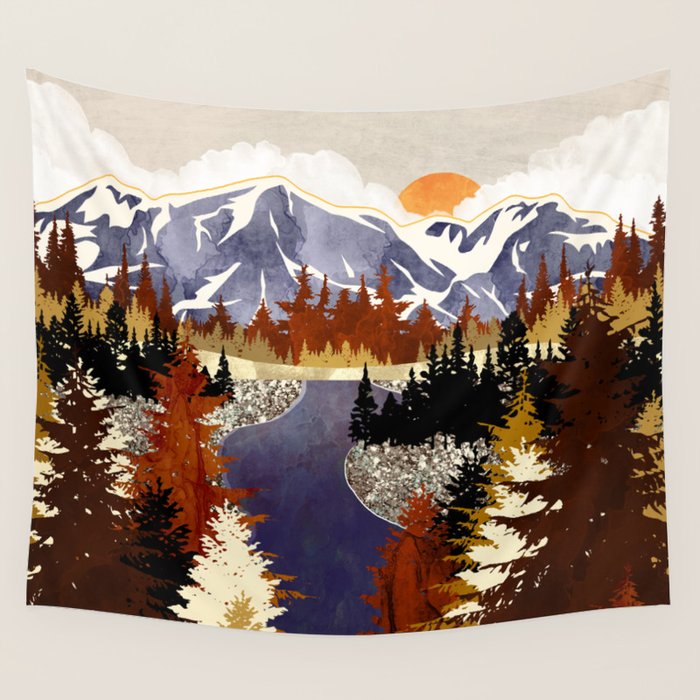 Autumn River Wall Tapestry Gallery Image 4