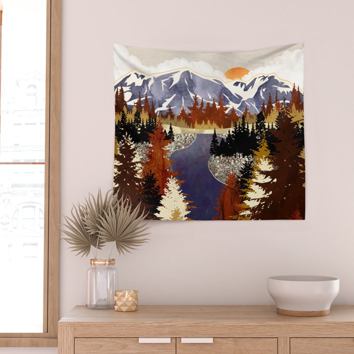Autumn River Wall Tapestry Gallery Image 2