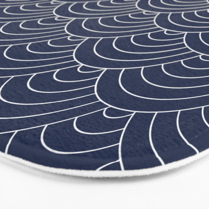 Waves (Navy) Bath Mat Gallery Image 3