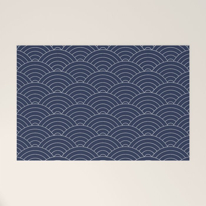 Waves (Navy) Welcome Mat Gallery Image 1