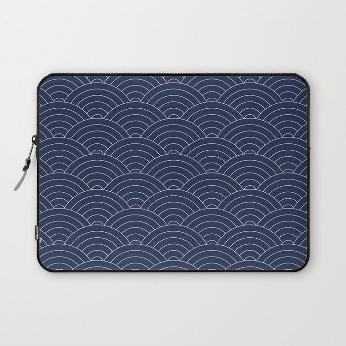 Waves (Navy) Laptop Sleeve Gallery Image 1