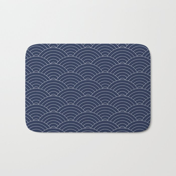 Waves (Navy) Bath Mat Gallery Image 1