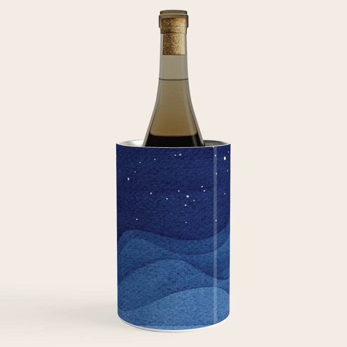 blue ocean waves, sailboat ocean stars Wine Chiller Gallery Image 3