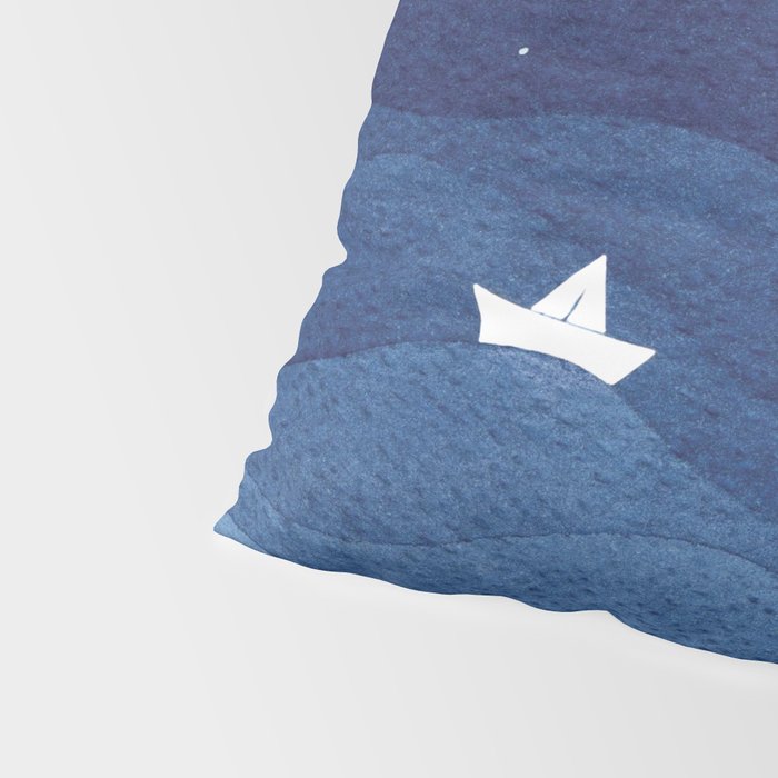 blue ocean waves, sailboat ocean stars Pillow Sham Gallery Image 4
