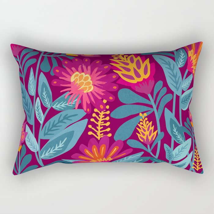 Fiesta Garden Illustration Rectangular Pillow Gallery Image 2