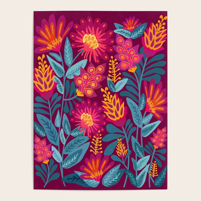 Fiesta Garden Illustration Poster Gallery Image 1