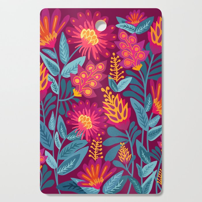 Fiesta Garden Illustration Cutting Board Gallery Image 1