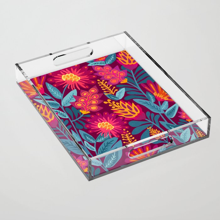 Fiesta Garden Illustration Acrylic Tray Gallery Image 1