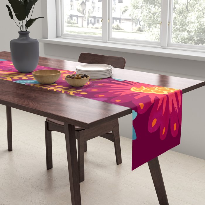Fiesta Garden Illustration Table Runner Gallery Image 2