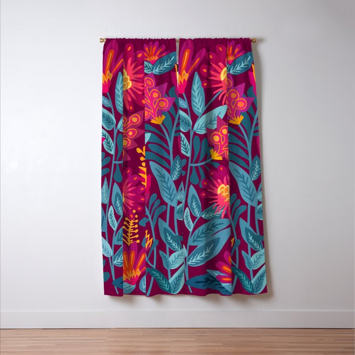 Fiesta Garden Illustration Window Curtain Gallery Image 3