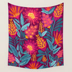 Fiesta Garden Illustration Wall Tapestry Gallery Image 4