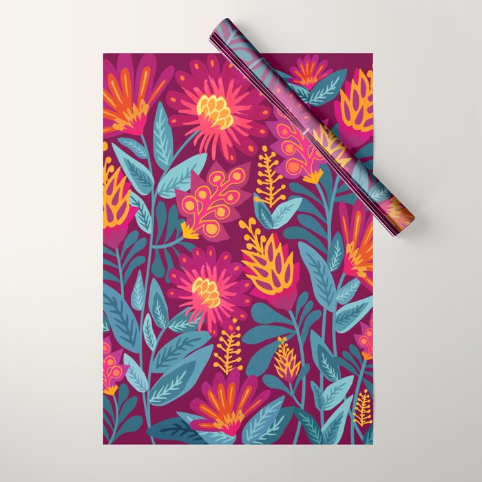 Fiesta Garden Illustration Wrapping Paper Gallery Image 1