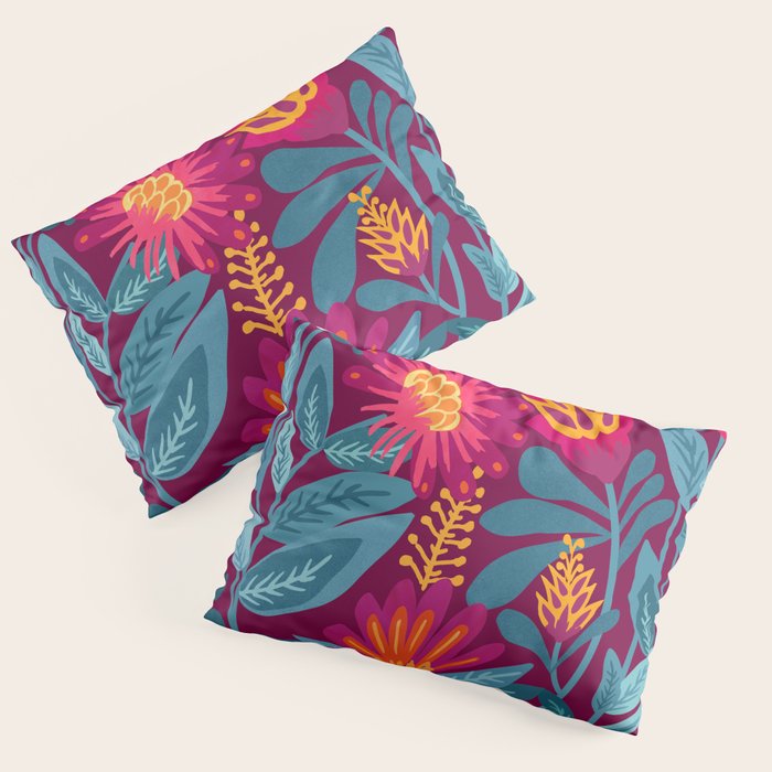 Fiesta Garden Illustration Pillow Sham Gallery Image 3
