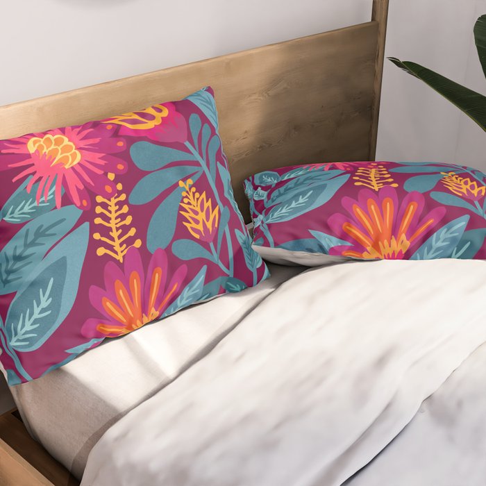 Fiesta Garden Illustration Pillow Sham Gallery Image 2