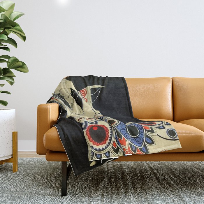 âThe Jewelled Gownâ Art Deco by J Carlos Throw Blanket Gallery Image 1