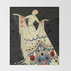 âThe Jewelled Gownâ Art Deco by J Carlos Throw Blanket Gallery Image 2