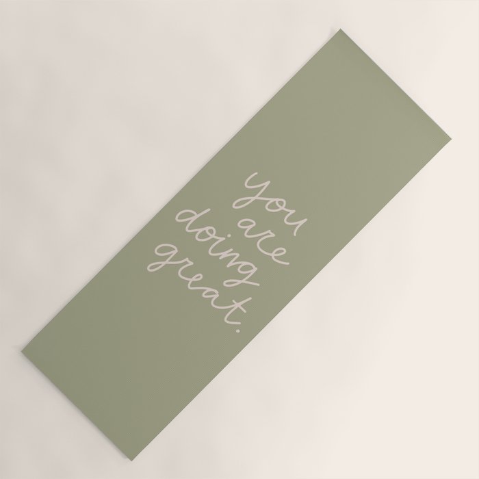 You Are Doing Great Sage Green Yoga Mat Gallery Image 1