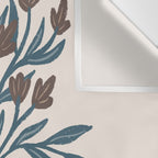 Brown Flowers in a Vase - Minimalist Floral Still Life Wall Tapestry Gallery Image 3