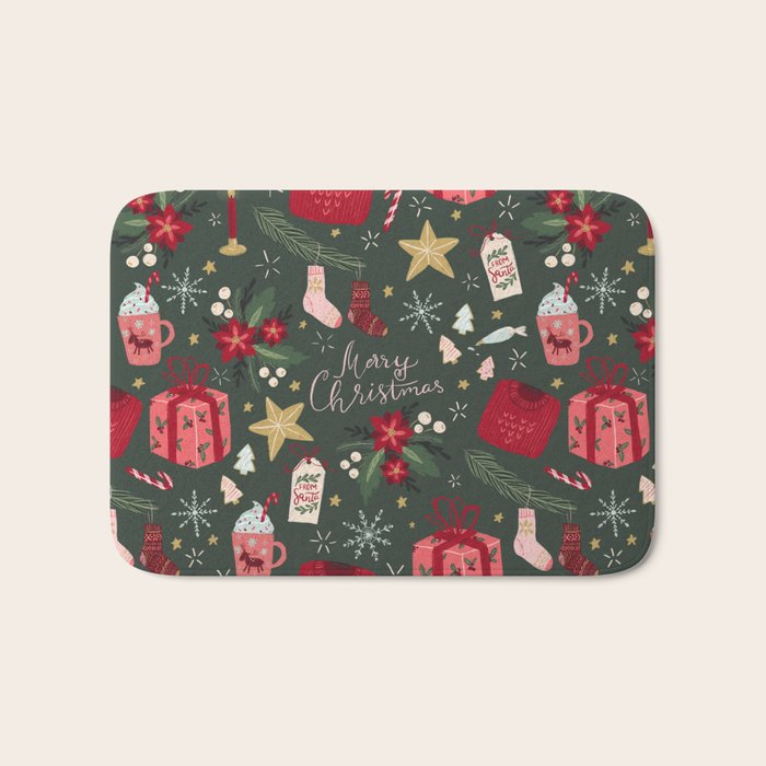 Merry Christmas Bath Mat Gallery Image 1