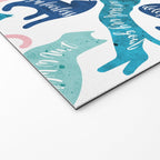 Be like a cat // white background pastel pink blue aqua and teal cat silhouettes with affirmations Welcome Mat Gallery Image 2
