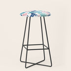 Be like a cat // white background pastel pink blue aqua and teal cat silhouettes with affirmations Stool Gallery Image 1