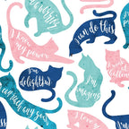 Be like a cat // white background pastel pink blue aqua and teal cat silhouettes with affirmations Coffee Mug Gallery Image 2