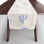 Coastal Cowgirl | Beachy Blue Seashells & Boots Table Runner Gallery Image 1
