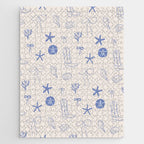 Coastal Cowgirl | Beachy Blue Seashells & Boots Jigsaw Puzzle Gallery Image 1