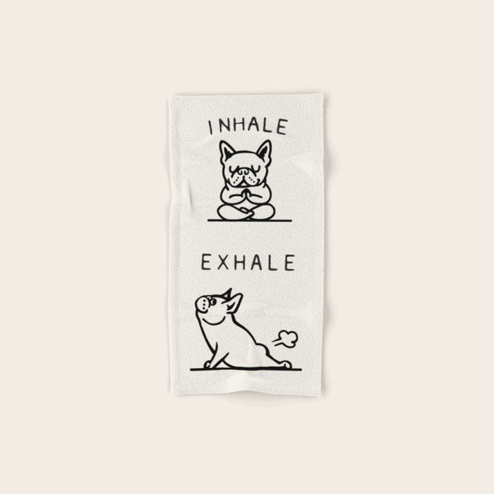 Inhale Exhale Frenchie Bath Towel Gallery Image 1