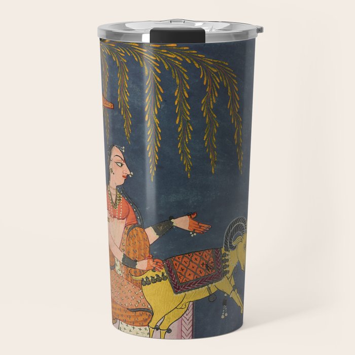 Kaccheli Ragini, from a Ragamala Antique Indian Painted Illustration  Travel Mug Gallery Image 1
