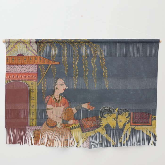 Kaccheli Ragini, from a Ragamala Antique Indian Painted Illustration  Wall Hanging Gallery Image 1