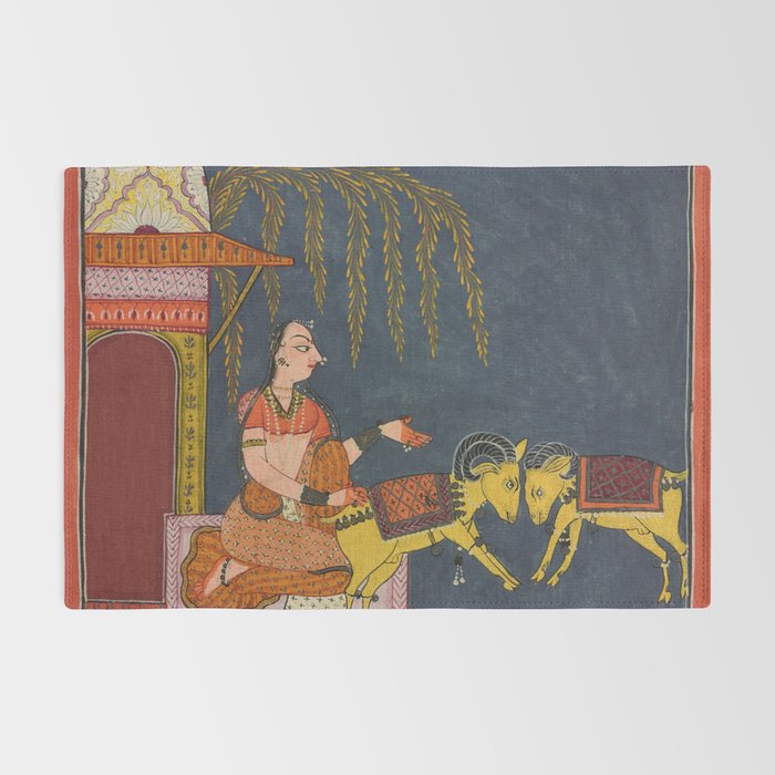 Kaccheli Ragini, from a Ragamala Antique Indian Painted Illustration  Rug Gallery Image 2