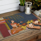 Kaccheli Ragini, from a Ragamala Antique Indian Painted Illustration  Outdoor Rug Gallery Image 2