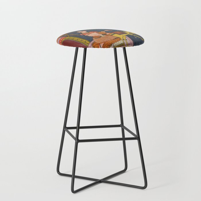 Kaccheli Ragini, from a Ragamala Antique Indian Painted Illustration  Stool Gallery Image 1