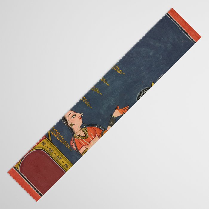 Kaccheli Ragini, from a Ragamala Antique Indian Painted Illustration  Table Runner Gallery Image 3