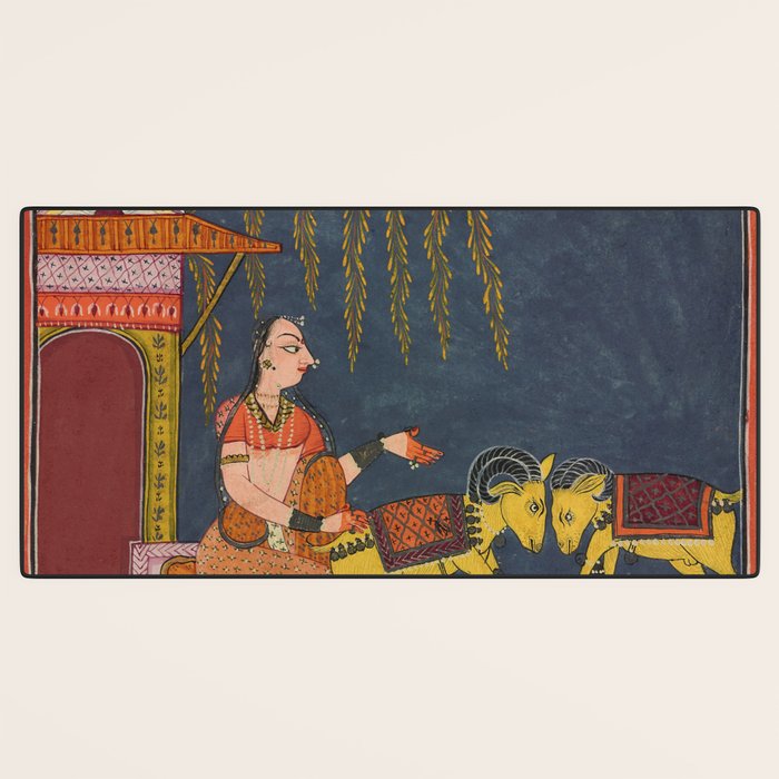 Kaccheli Ragini, from a Ragamala Antique Indian Painted Illustration  Desk Mat Gallery Image 3