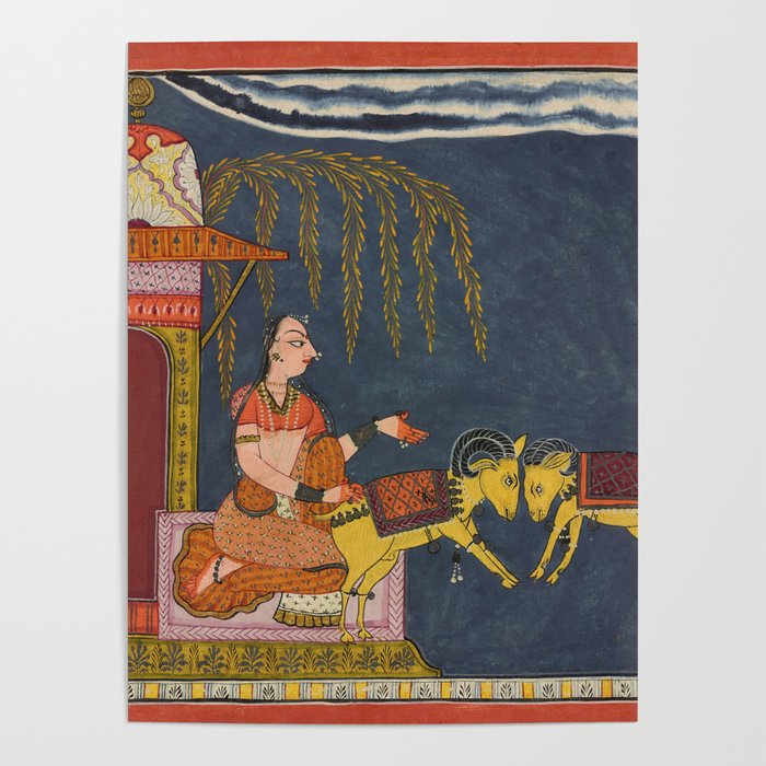 Kaccheli Ragini, from a Ragamala Antique Indian Painted Illustration  Poster Gallery Image 4