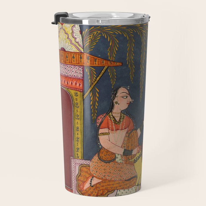 Kaccheli Ragini, from a Ragamala Antique Indian Painted Illustration  Travel Mug Gallery Image 3