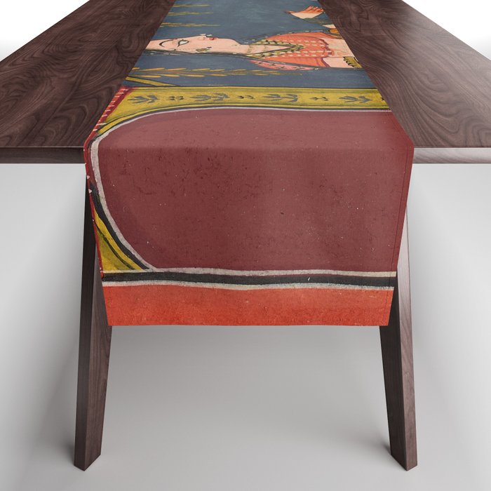 Kaccheli Ragini, from a Ragamala Antique Indian Painted Illustration  Table Runner Gallery Image 1