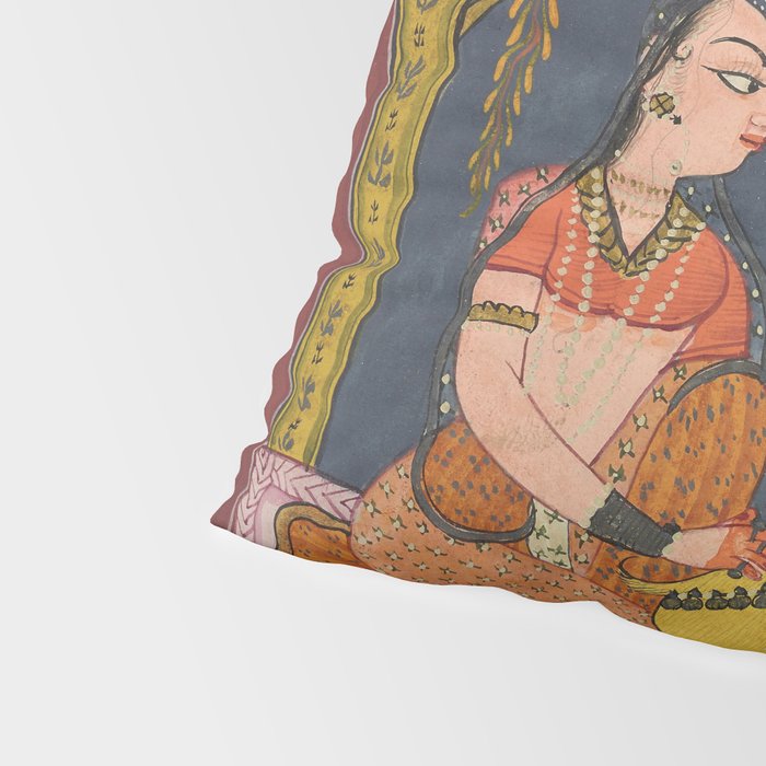 Kaccheli Ragini, from a Ragamala Antique Indian Painted Illustration  Pillow Sham Gallery Image 4