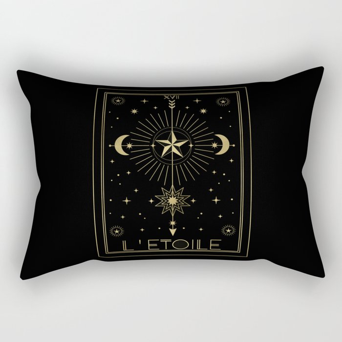 L'Etoile or The Star Tarot Gold Rectangular Pillow Gallery Image 1