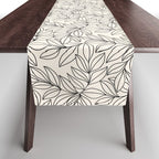 Black and White Leaves  Table Runner Gallery Image 1